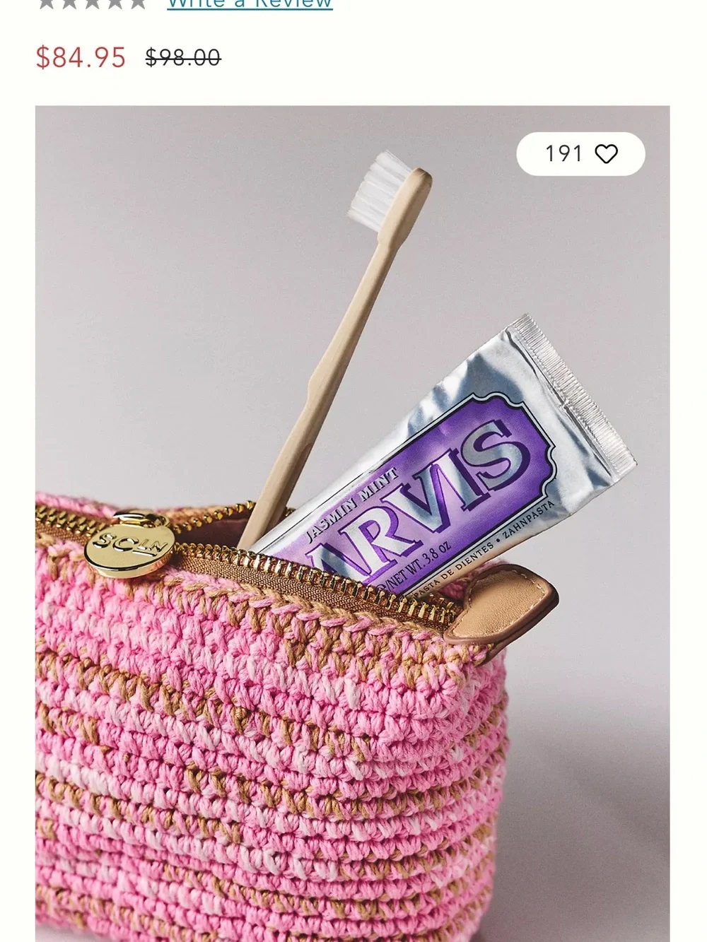 Anthropologie crocheted cosmetic